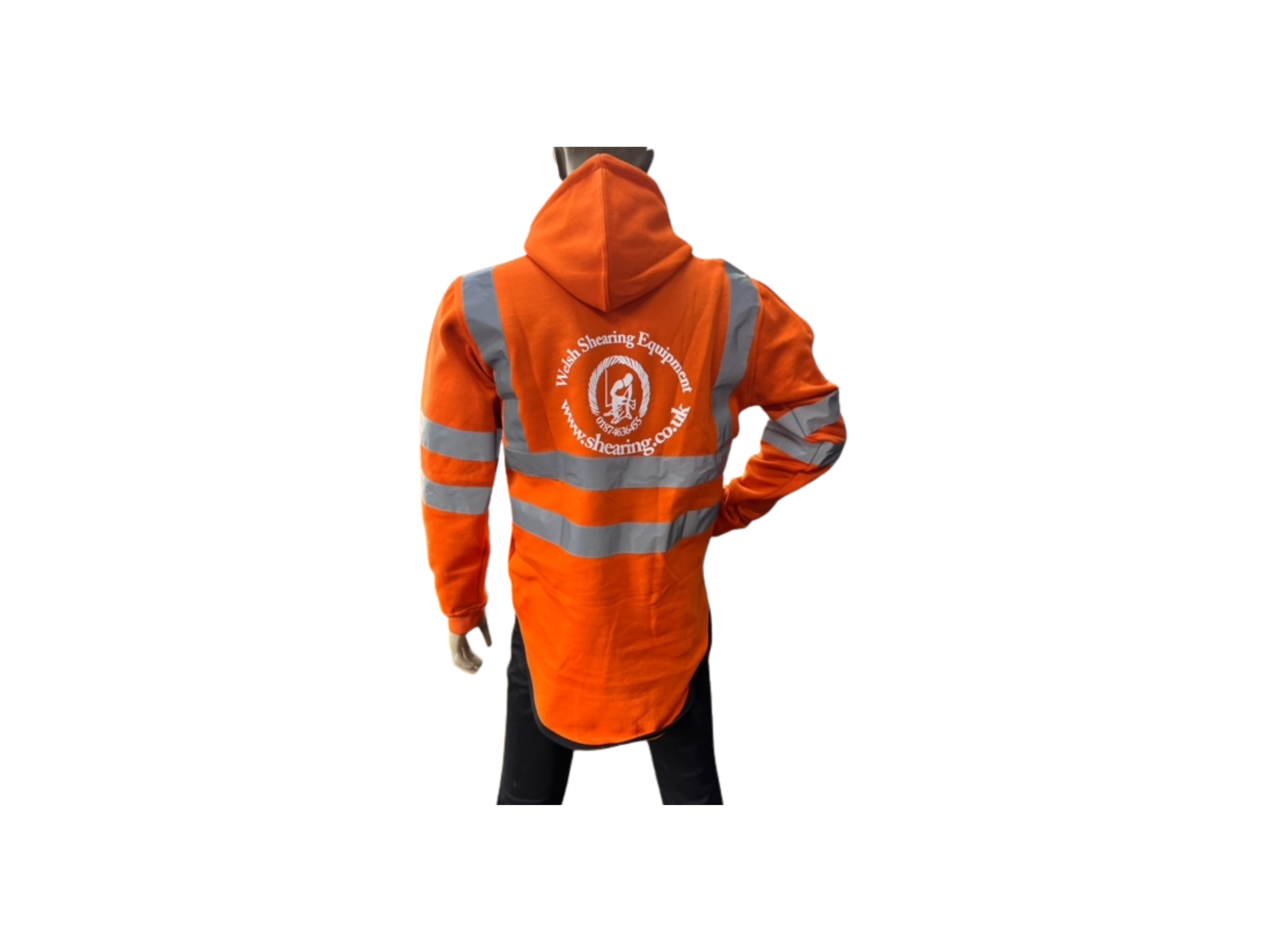 Welsh Shearing Long Back Hoodie Hi-Vis with Half Zip