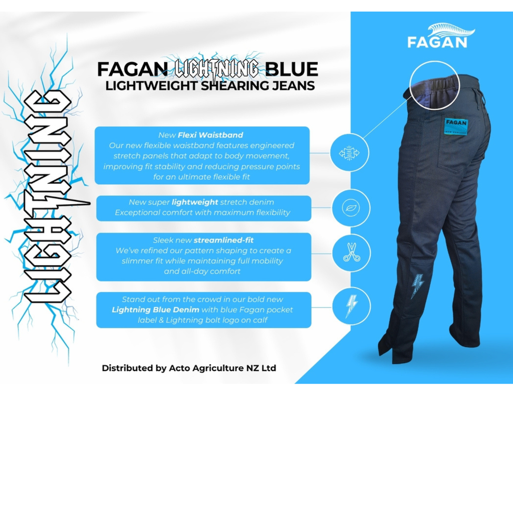 Lister Fagan Lightning Blue  Lightweight Shearing Jeans